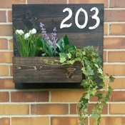 etsy TheHonestAsparagus House Number Plant Holder